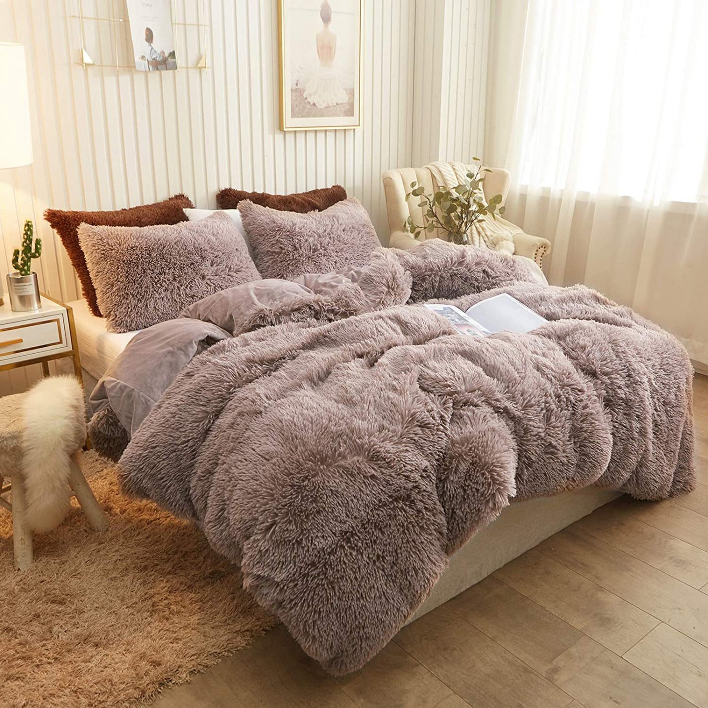Wholesale Plush Soft Fax Fur Duvet Cover Set