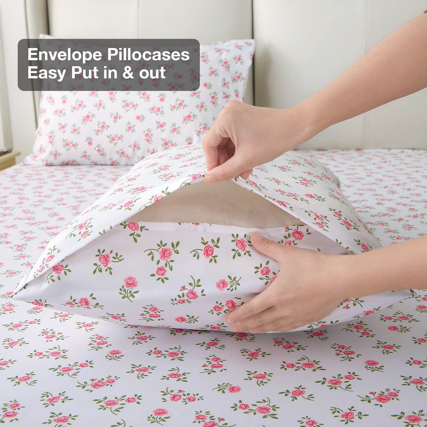 Pink Rose 4-PC Bedding Set