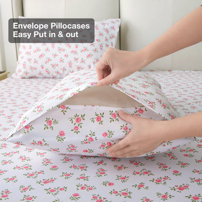 Pink Rose 4-PC Bedding Set
