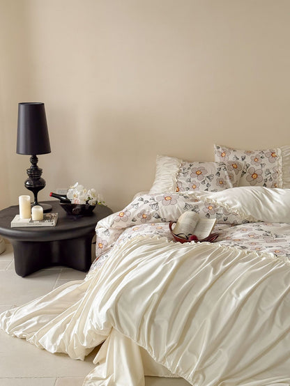 Princess Style Pleated Cotton Duvet Cover Sets