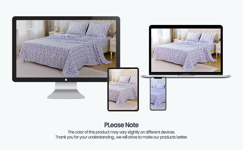 Purple Flora 4-PC Bedding Set