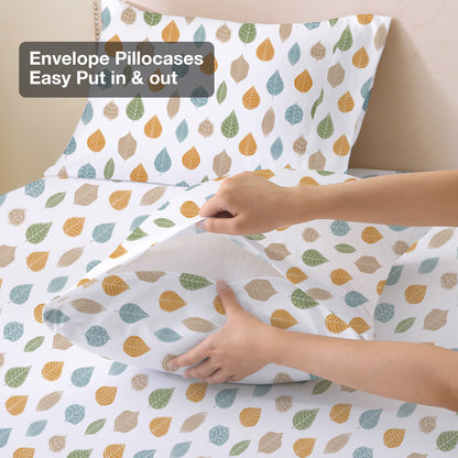 Leaf Print 4-PC Bedding Set