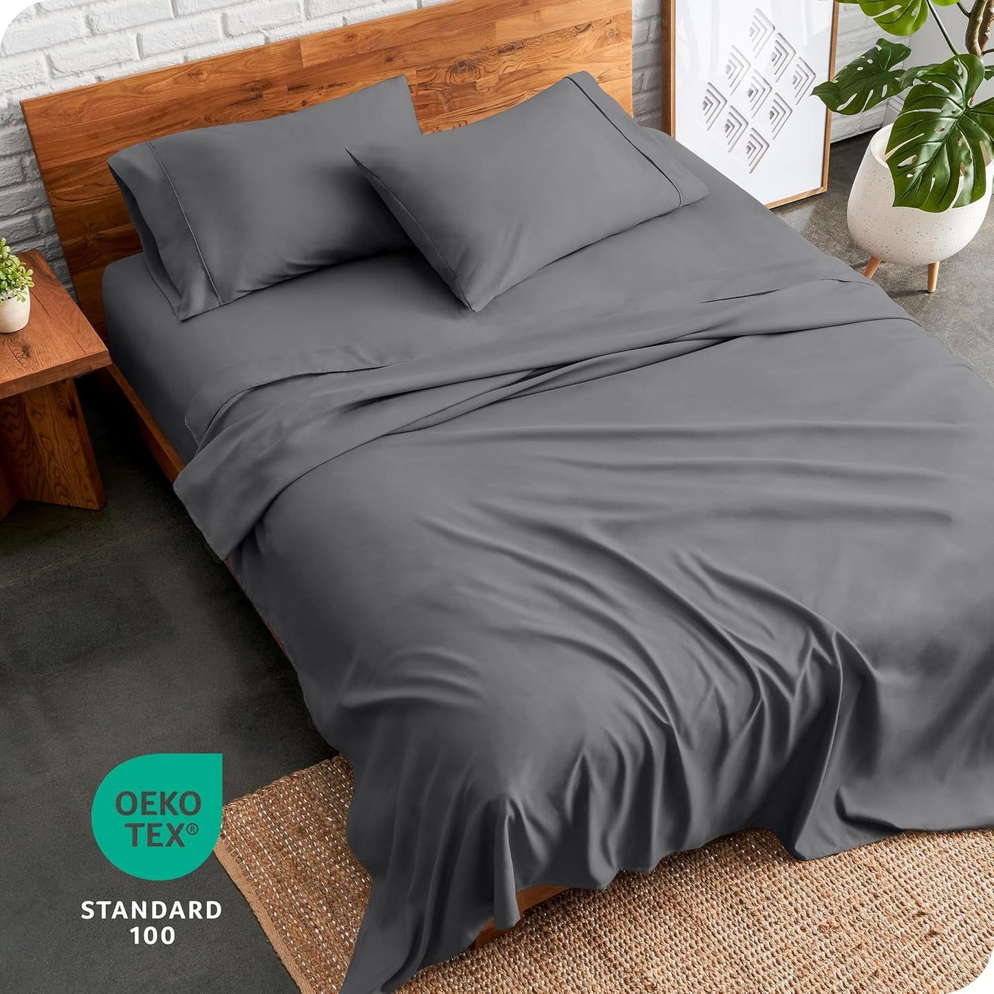 4Pcs Woven Microfiber Bed Sheet Set