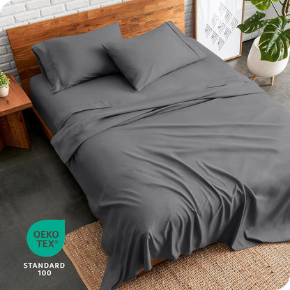 4Pcs Woven Microfiber Bed Sheet Set