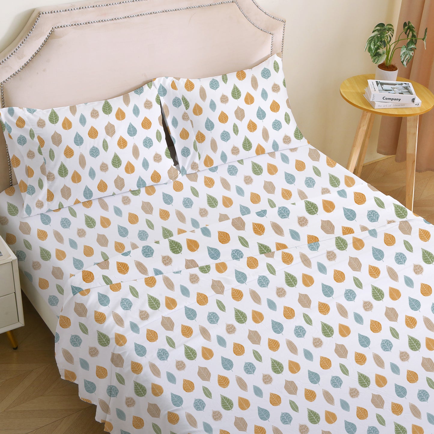 Leaf Print 4-PC Bedding Set