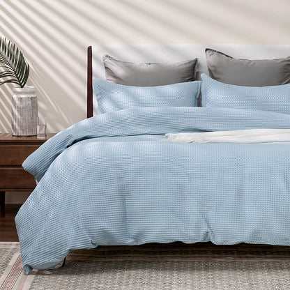 Wholesale Waffle Weave Jacquard Duvet Cover Set