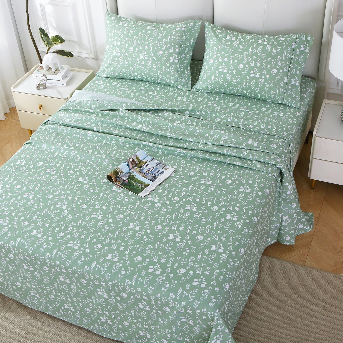 Gray-Green 4-PC Bedding Set