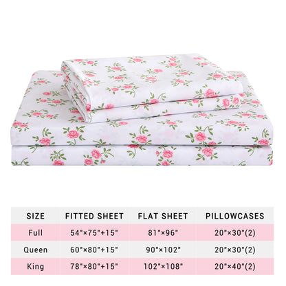Pink Rose 4-PC Bedding Set