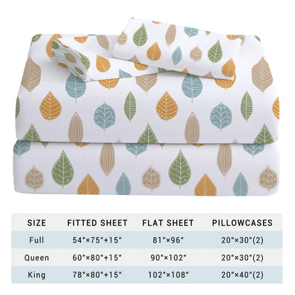 Leaf Print 4-PC Bedding Set