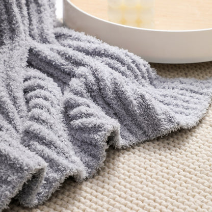 Cozy Rib Knitted Fleece Throws and Blankets