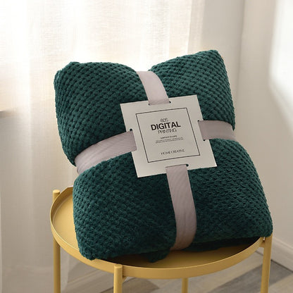 Solid Grid Flannel Blankets And Throws