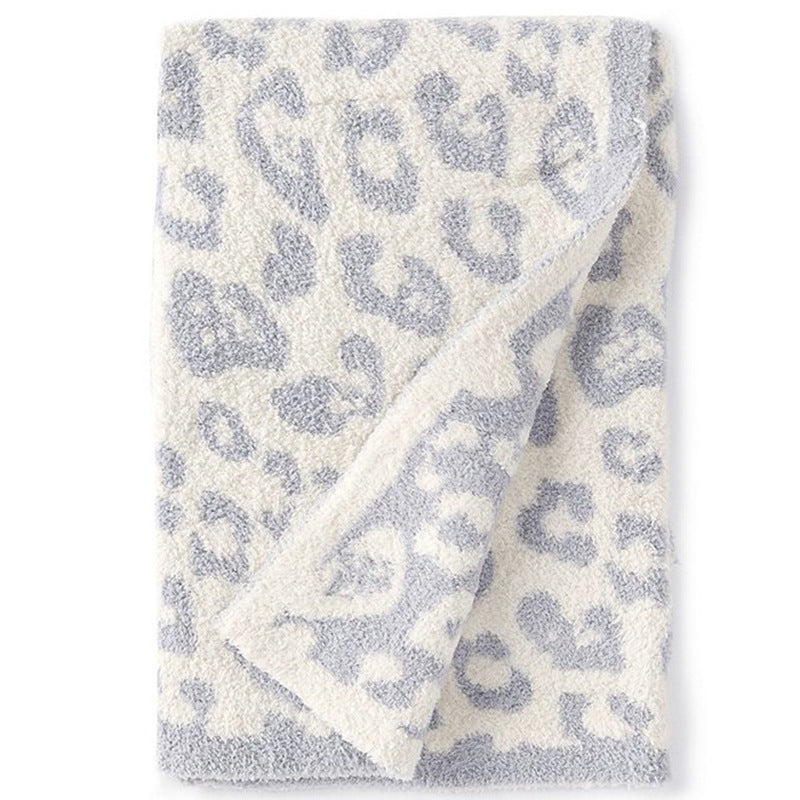 Leopard Cozy Knitted Fleece Blanket Throw