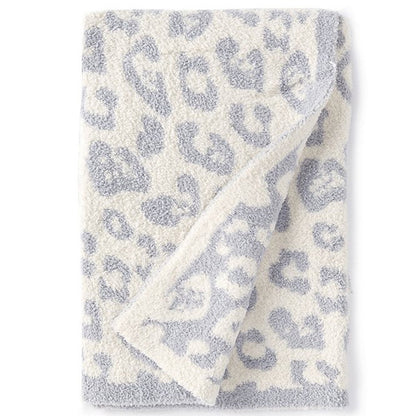 Leopard Cozy Knitted Fleece Blanket Throw