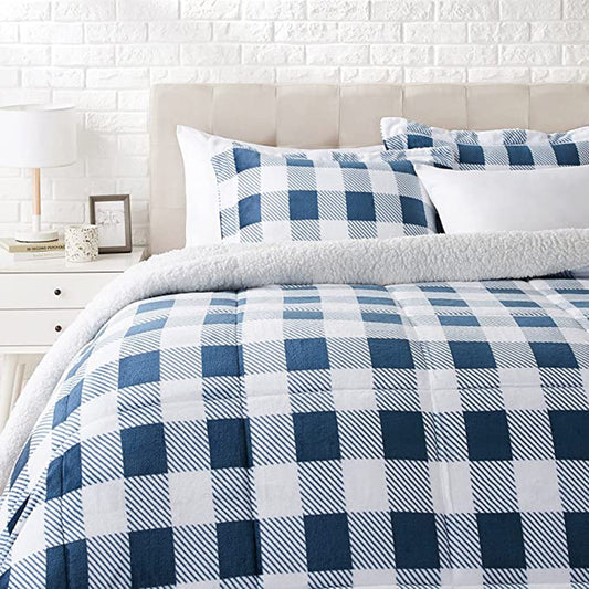 Micromink Checkered Pattern Comforter Sets