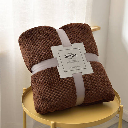 Solid Grid Flannel Blankets And Throws