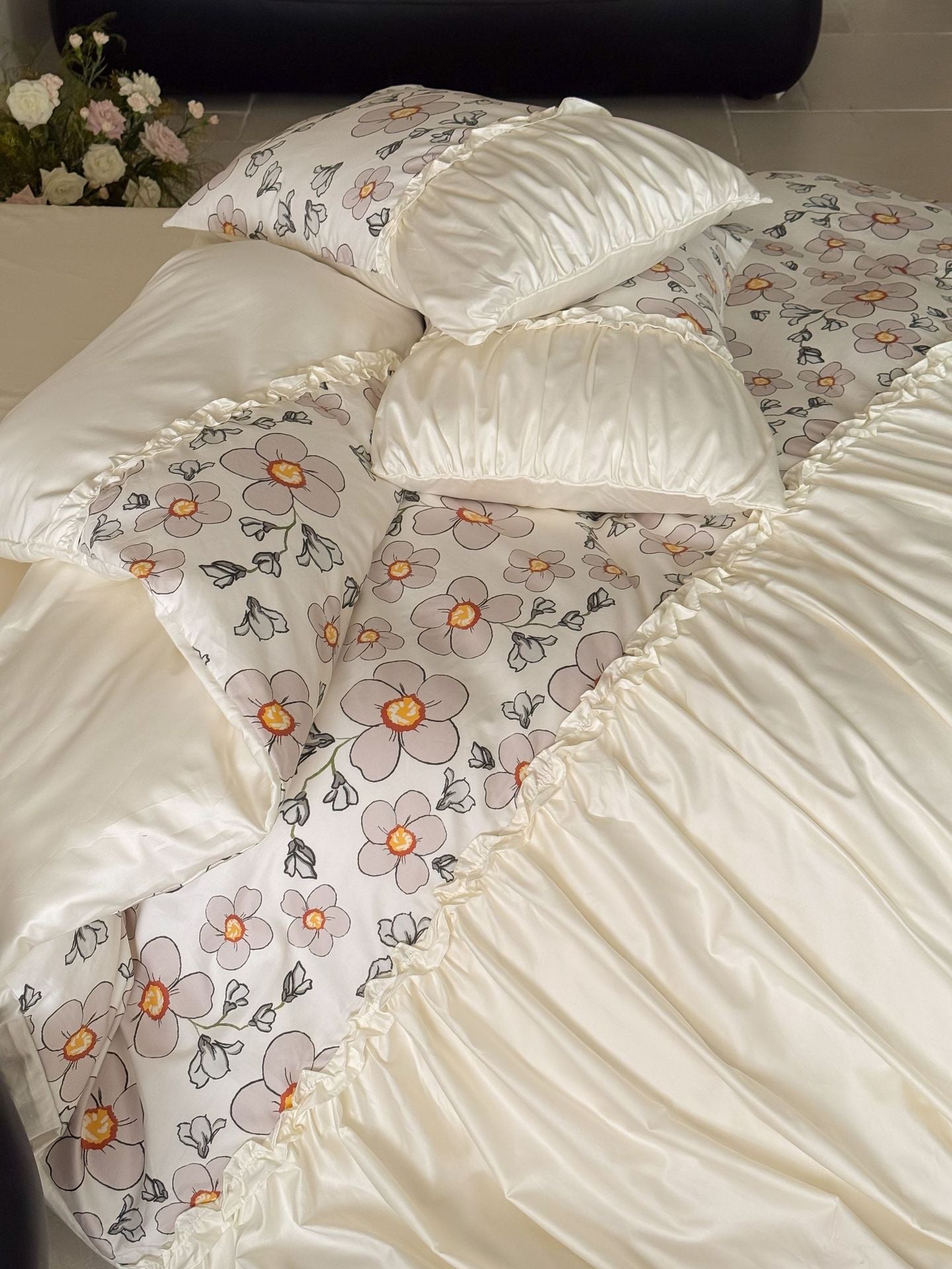 Princess Style Pleated Cotton Duvet Cover Sets