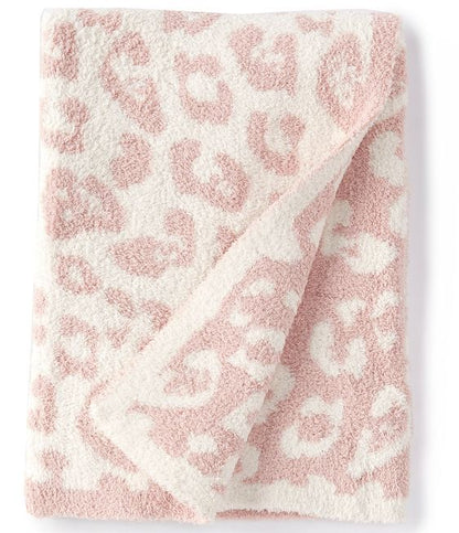 Leopard Cozy Knitted Fleece Blanket Throw
