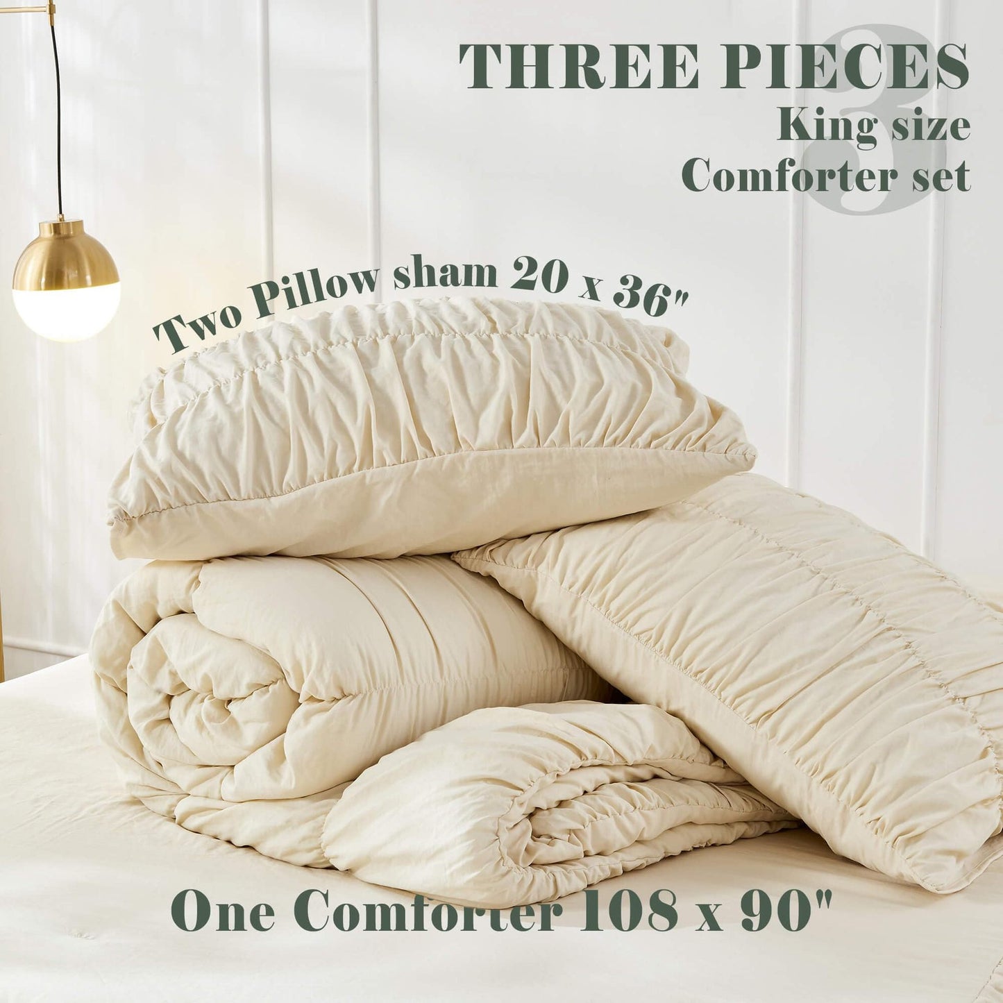 Wrinkled Wheat-colored Fluffy Comforter Sets