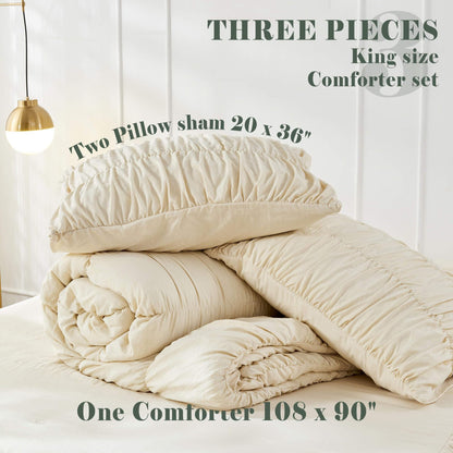 Wrinkled Wheat-colored Fluffy Comforter Sets