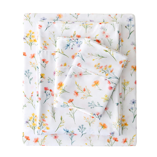 Green Leaf Brushed Bedding Set