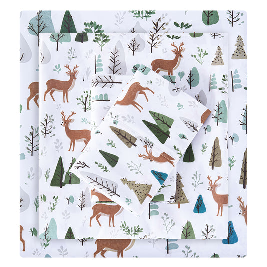 Christmas Moose Design 4-PC Bedding Set