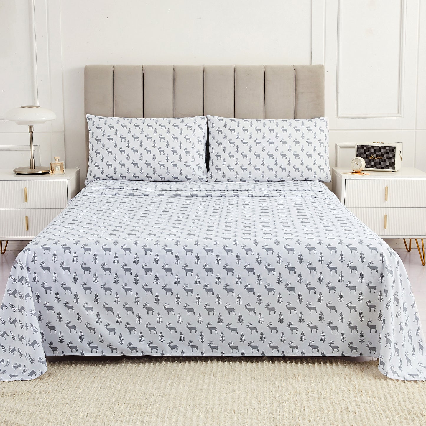 Wholesale Reindeer 4Pc Bed Sheets Set