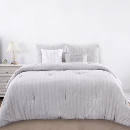 Light Gray Lace Print Comforter Sets