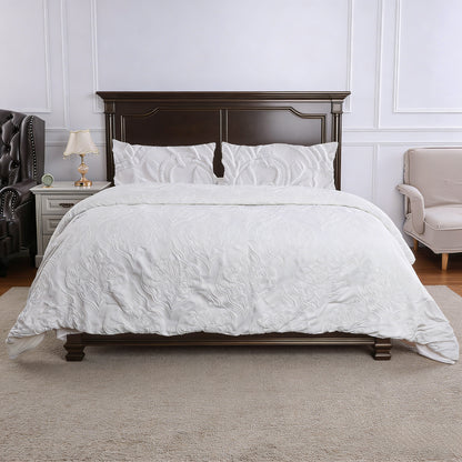 Wholesale Luxury White Jacquard Duvet Cover Set