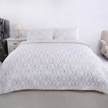 Wholesale White Gold Stamped Quilted Set