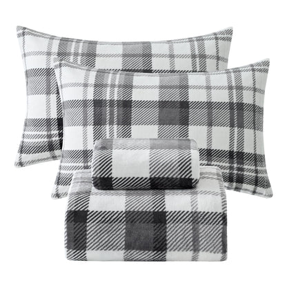 Wholesale  Flannel Plaid Striped 4 PC Bed Sheet