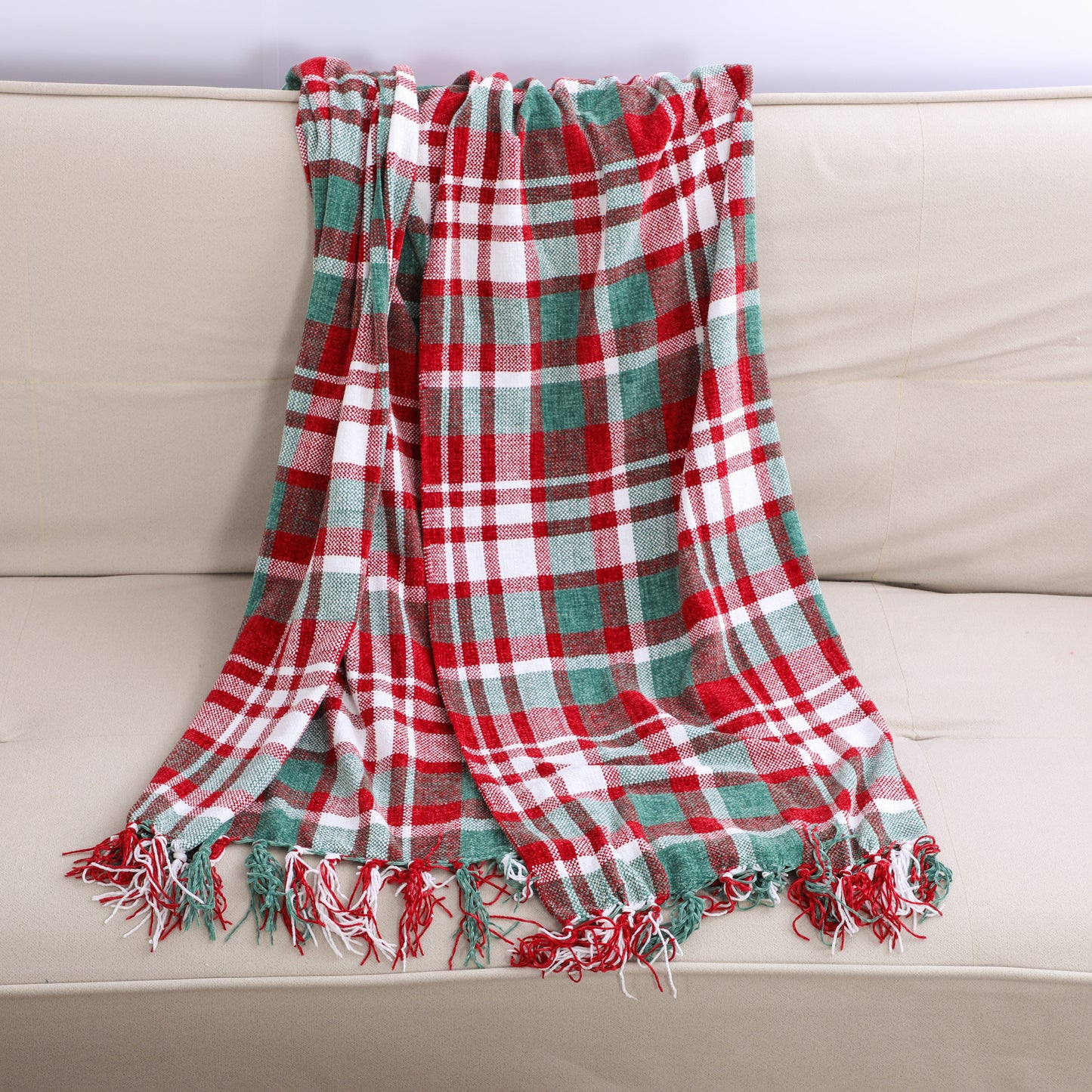 Christmas Tassel Chenille Blanket