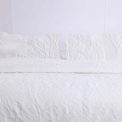 Wholesale Luxury White Jacquard Duvet Cover Set