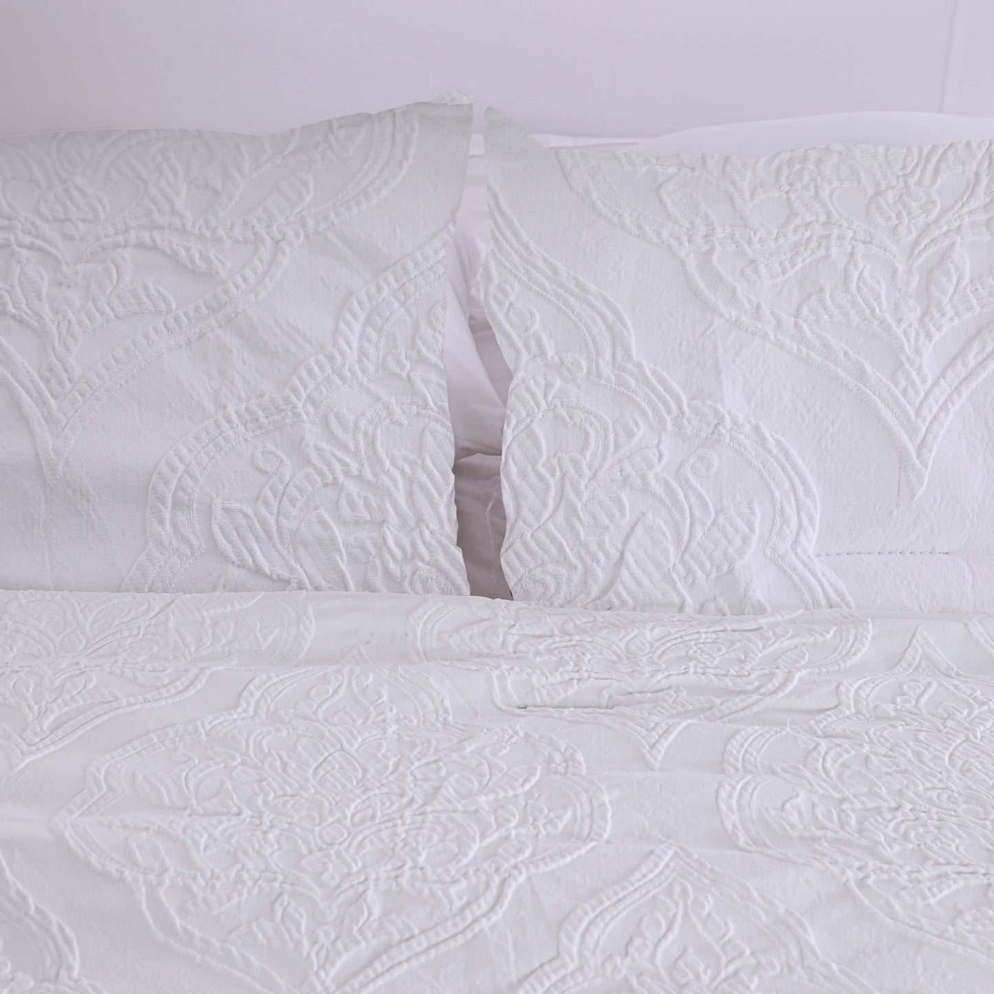Wholesale Luxury White Jacquard Duvet Cover Set