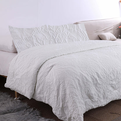Wholesale Luxury White Jacquard Duvet Cover Set