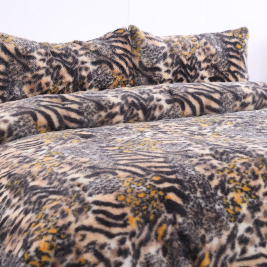 Wholesale Leopard Rabbit Fur Duvet Cover Set