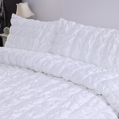 Wholesale White Elastic Embroidered Duvet Cover Set
