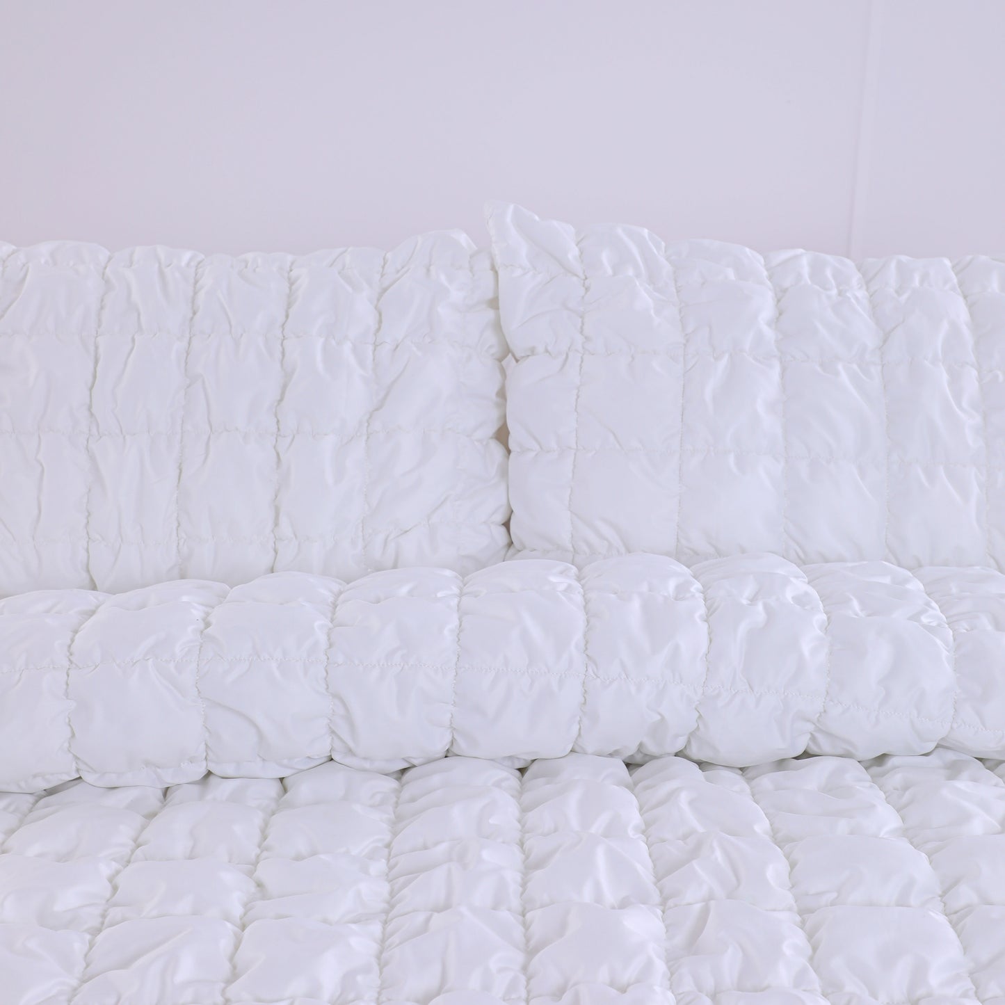 Wholesale White Elastic Embroidered Duvet Cover Set