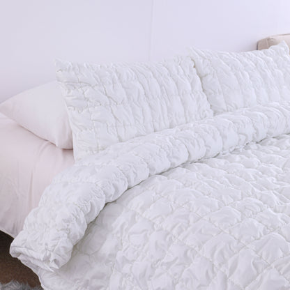 Wholesale White Elastic Embroidered Duvet Cover Set