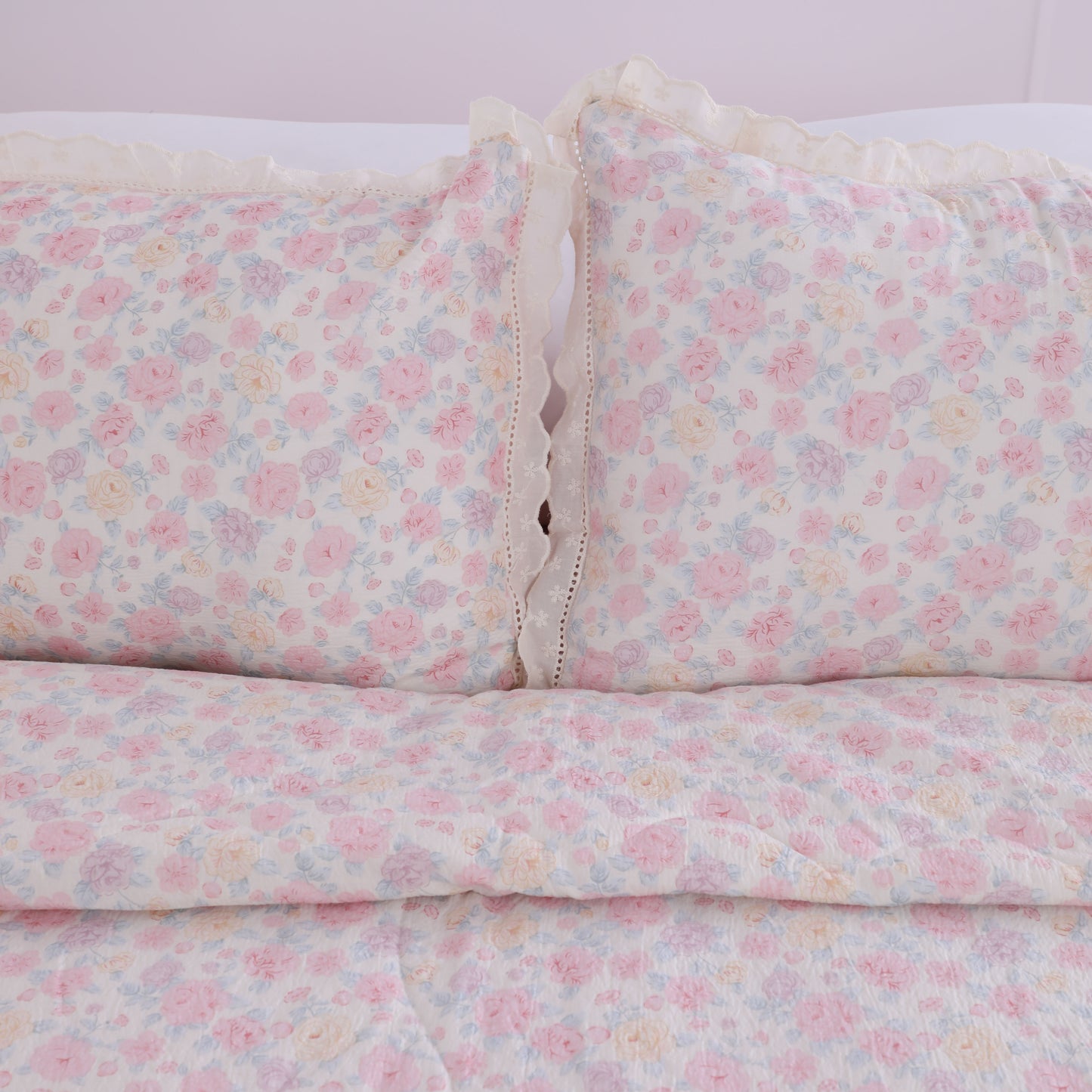 Wholesale Elegant Pink Printed Floral Duvet Cover Set