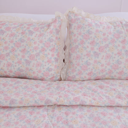 Wholesale Elegant Pink Printed Floral Duvet Cover Set