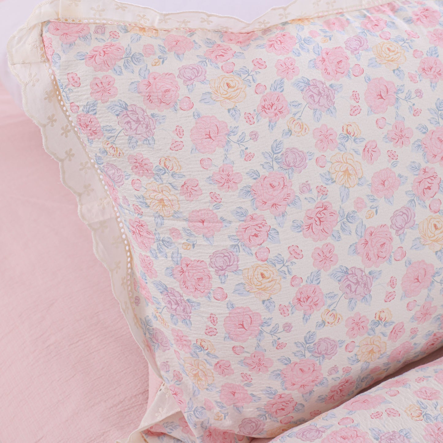 Wholesale Elegant Pink Printed Floral Duvet Cover Set