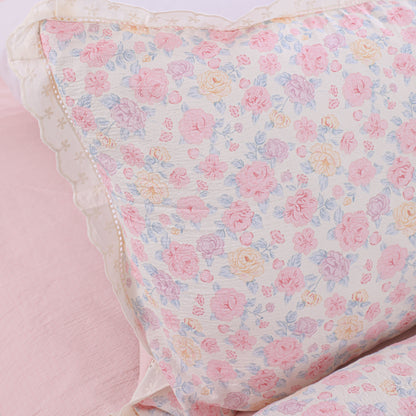 Wholesale Elegant Pink Printed Floral Duvet Cover Set