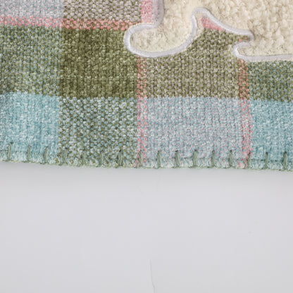 Rabbit Plaid Chenille Blanket