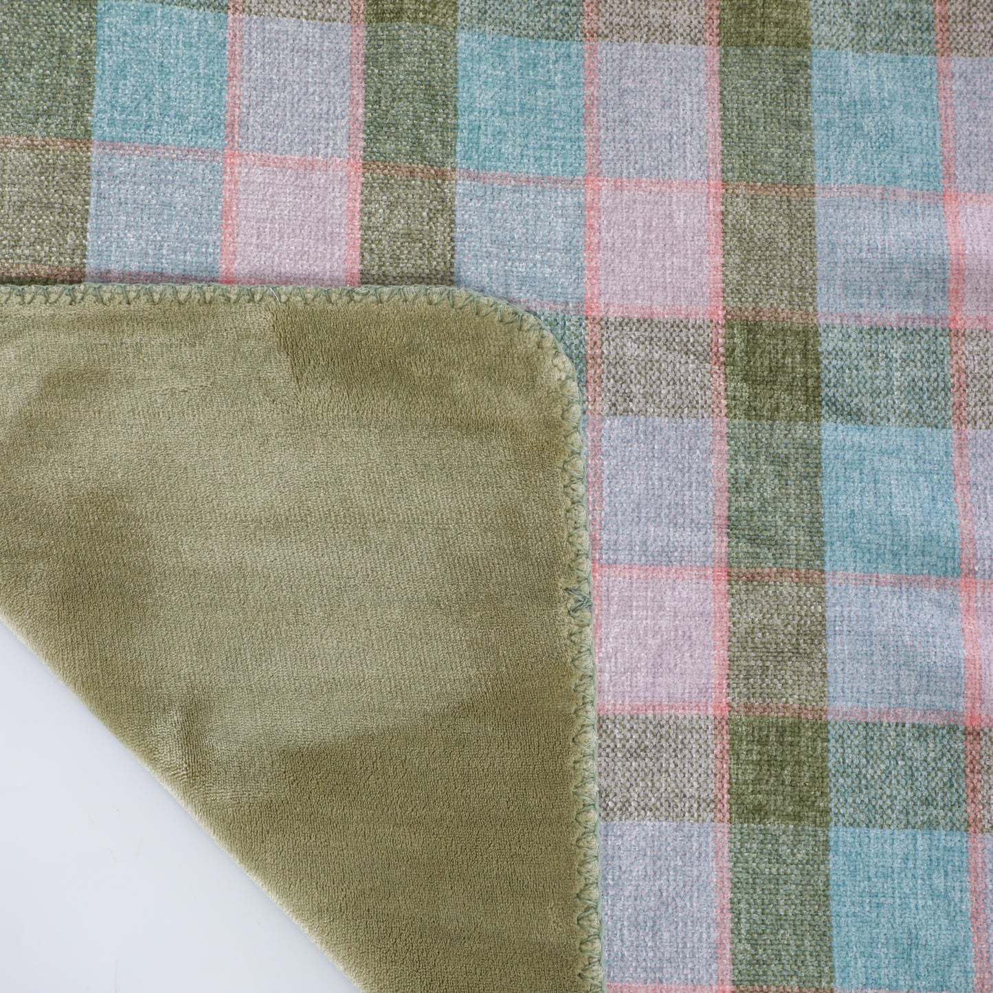 Rabbit Plaid Chenille Blanket