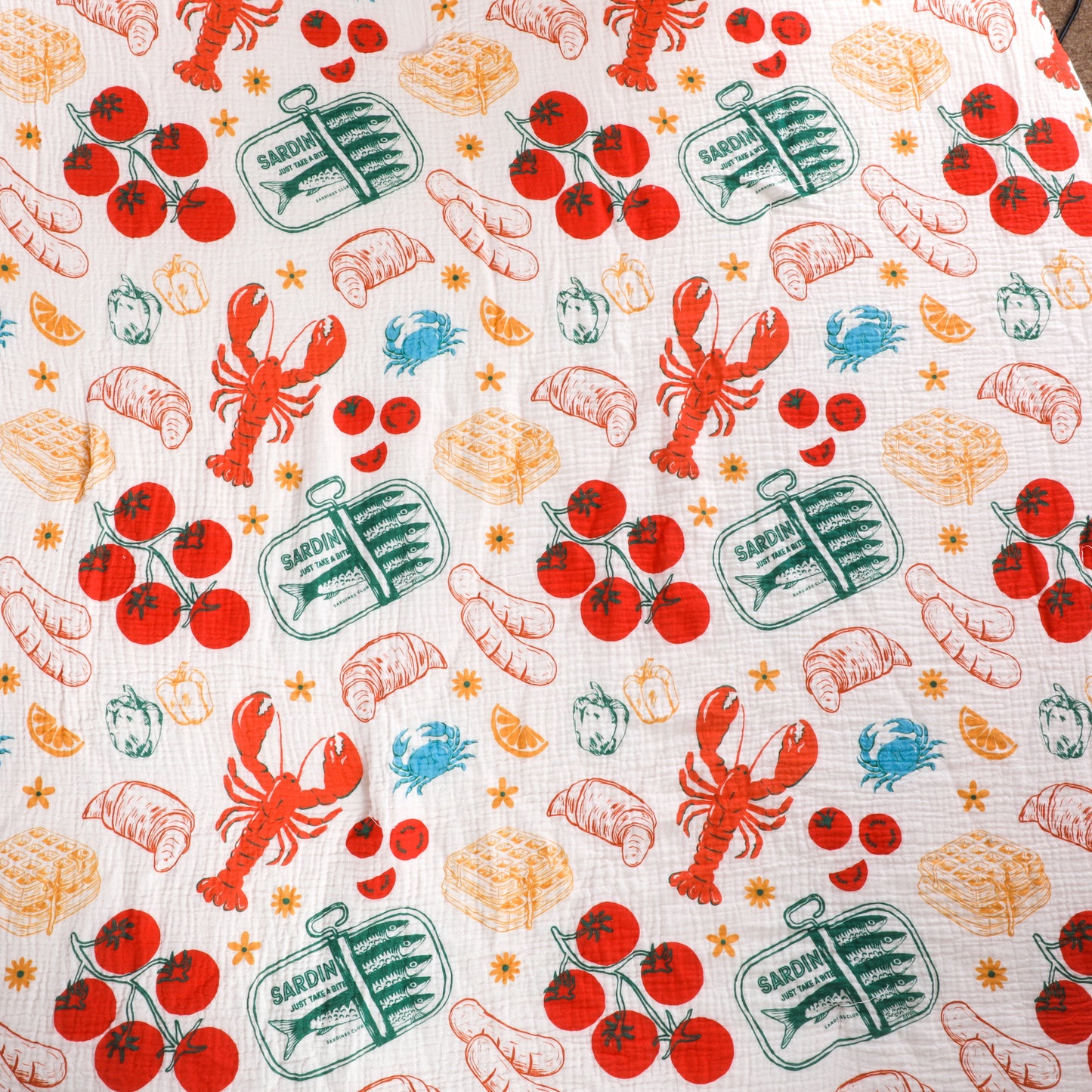 Food Printed Muslin Flannel Blankets