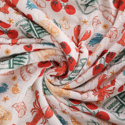 Food Printed Muslin Flannel Blankets