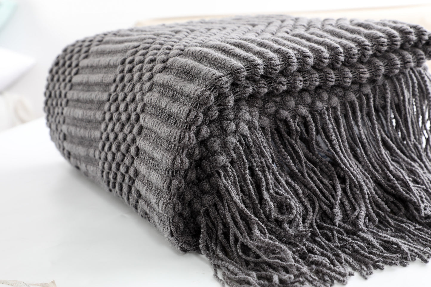 Knitted Tassel Throws and Blankets