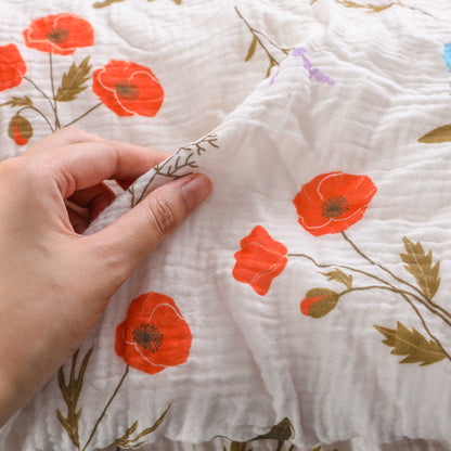 Floral Printed Muslin Flannel Blankets