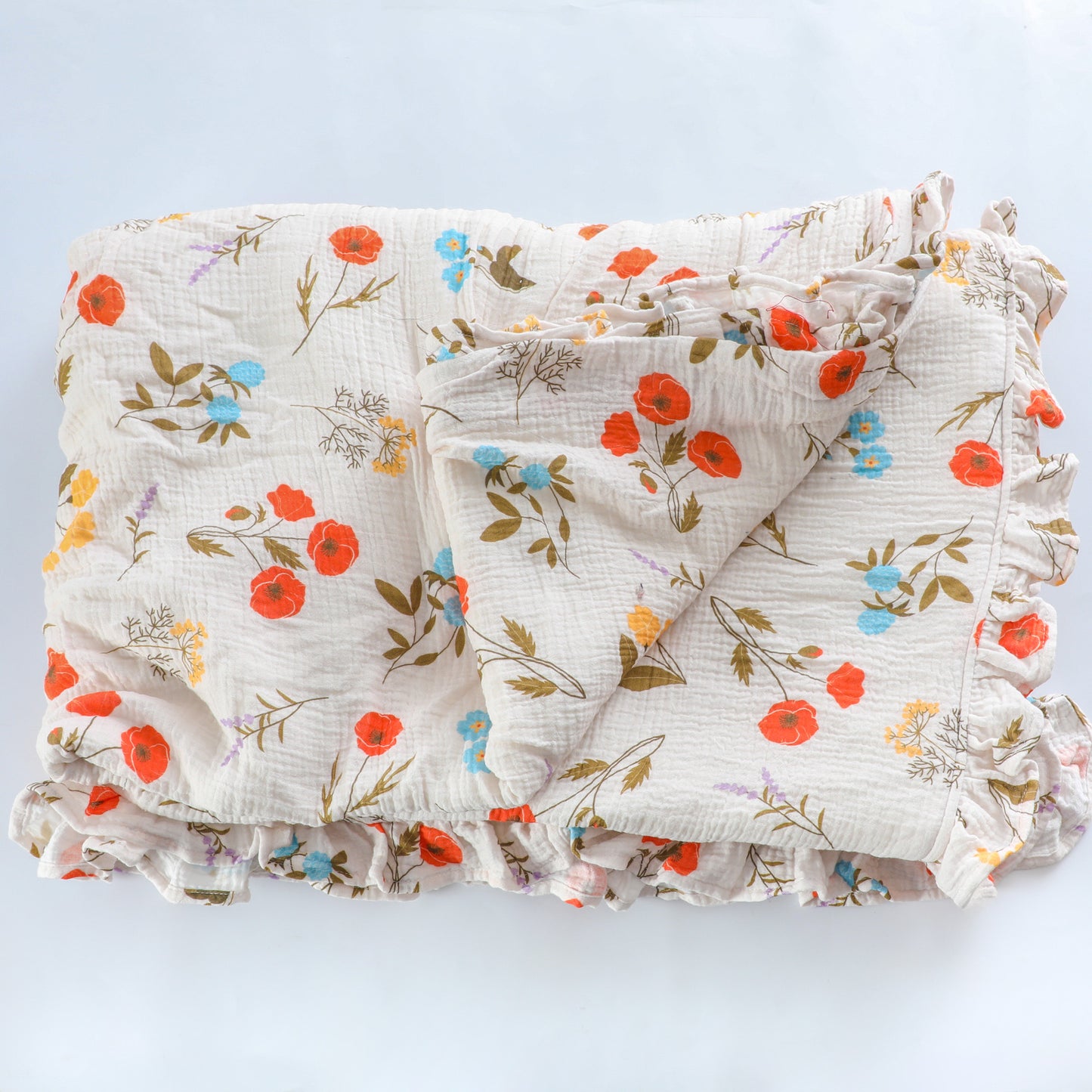 Floral Printed Muslin Flannel Blankets