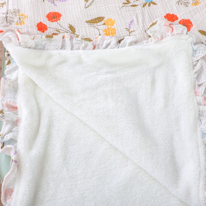 Floral Printed Muslin Flannel Blankets